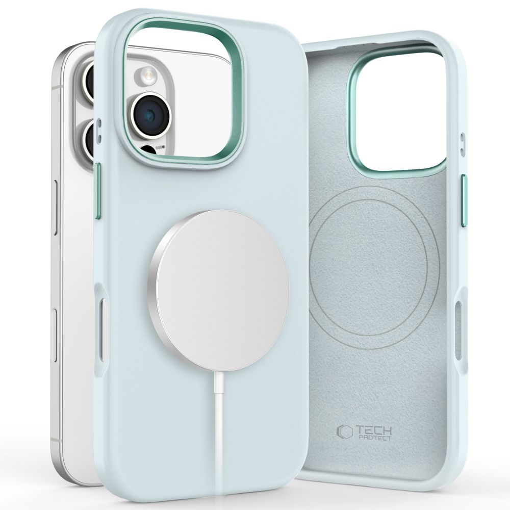 COPERTURA TECH-PROTECT SILICONE PURE MAGSAFE IPHONE 16 PRO AZZURRO CIELO
