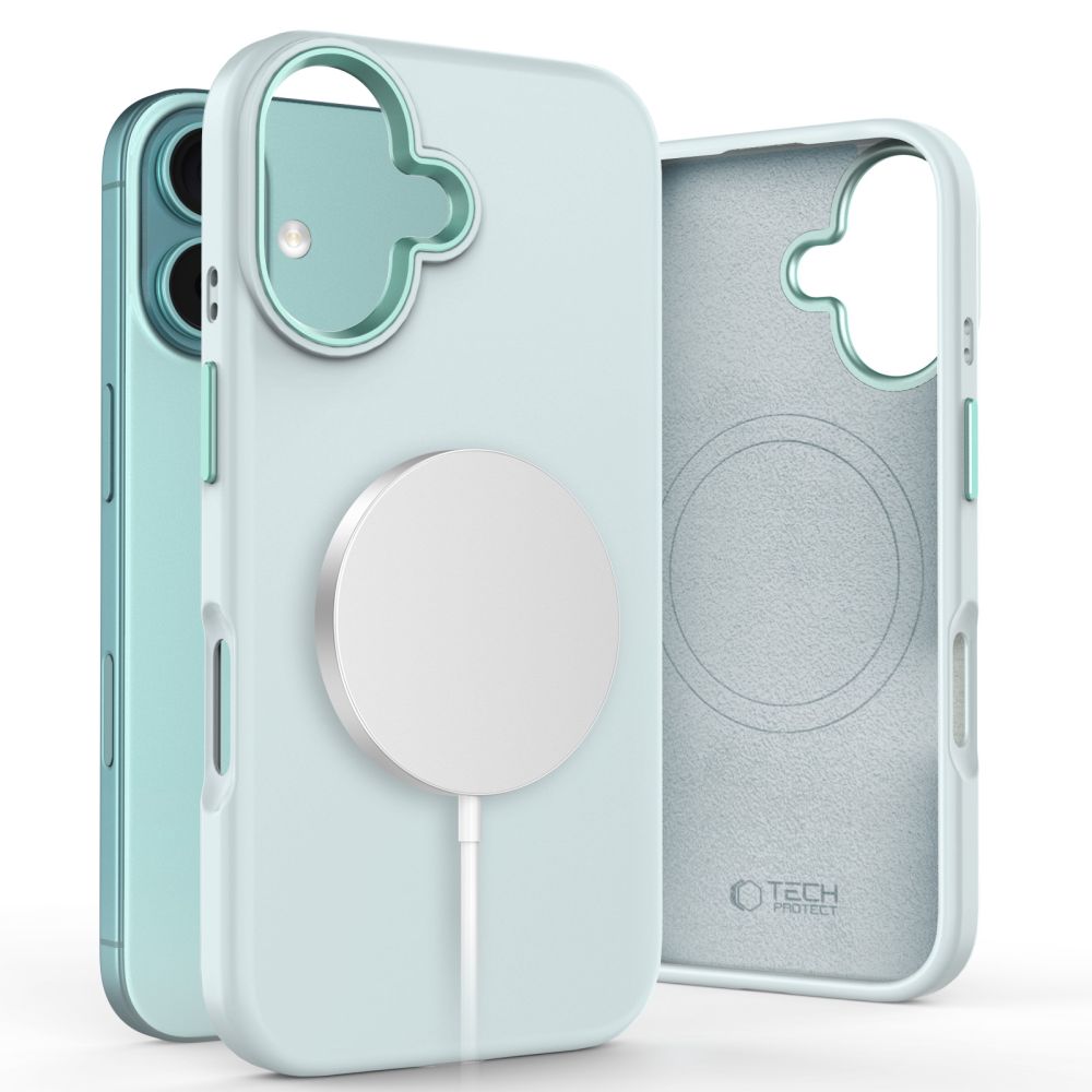 COPERTURA TECH-PROTECT SILICONE PURE MAGSAFE IPHONE 16 AZZURRO CIELO