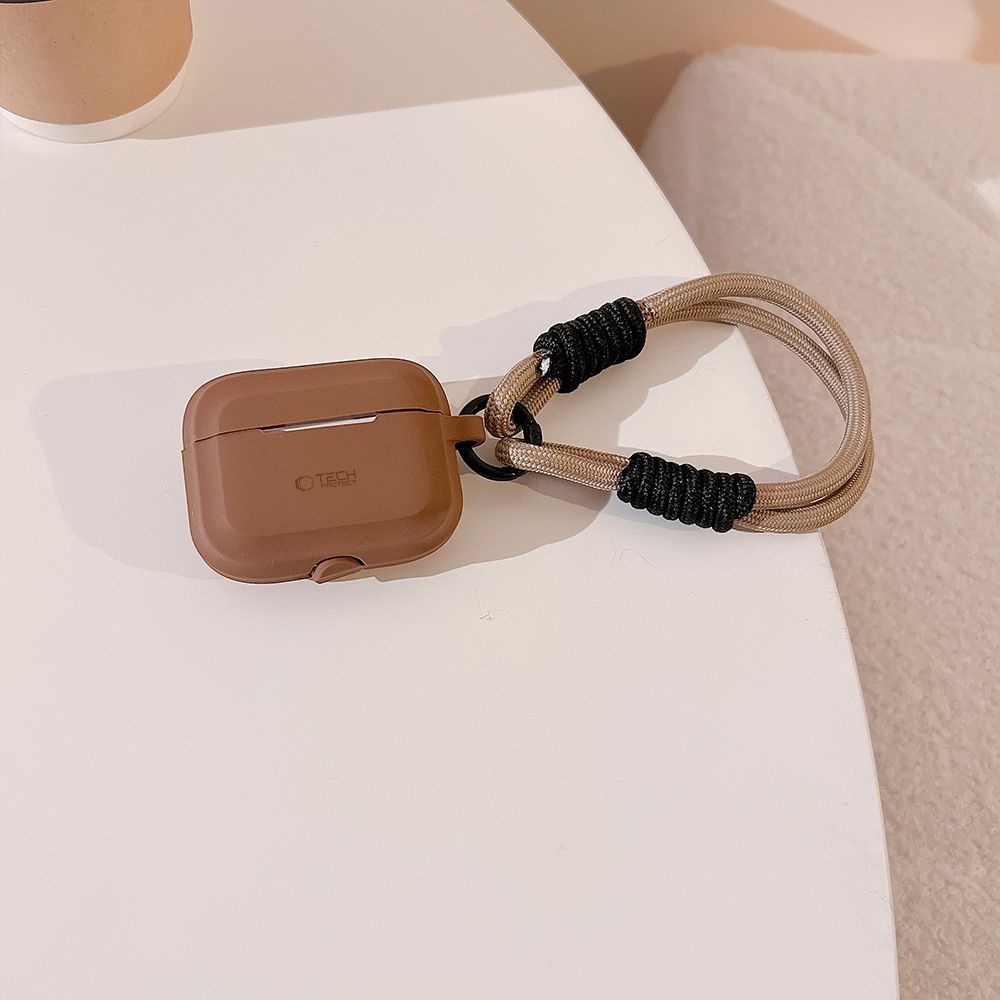 COPERTURA TECH-PROTECT IN SILICONE PER CAVO APPLE AIRPODS PRO 1 / 2 MARRONE CIOCCOLATO