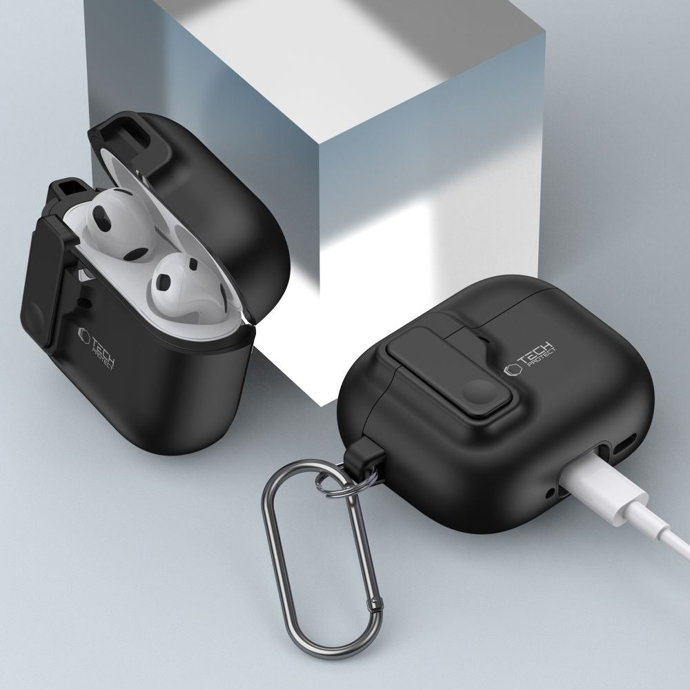 CUSTODIA TECH-PROTECT SLIM HOOK APPLE AIRPODS 4 NERA