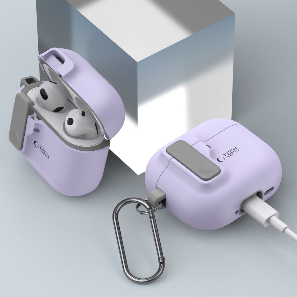 CUSTODIA TECH-PROTECT SLIM HOOK APPLE AIRPODS 4 LAVANDA