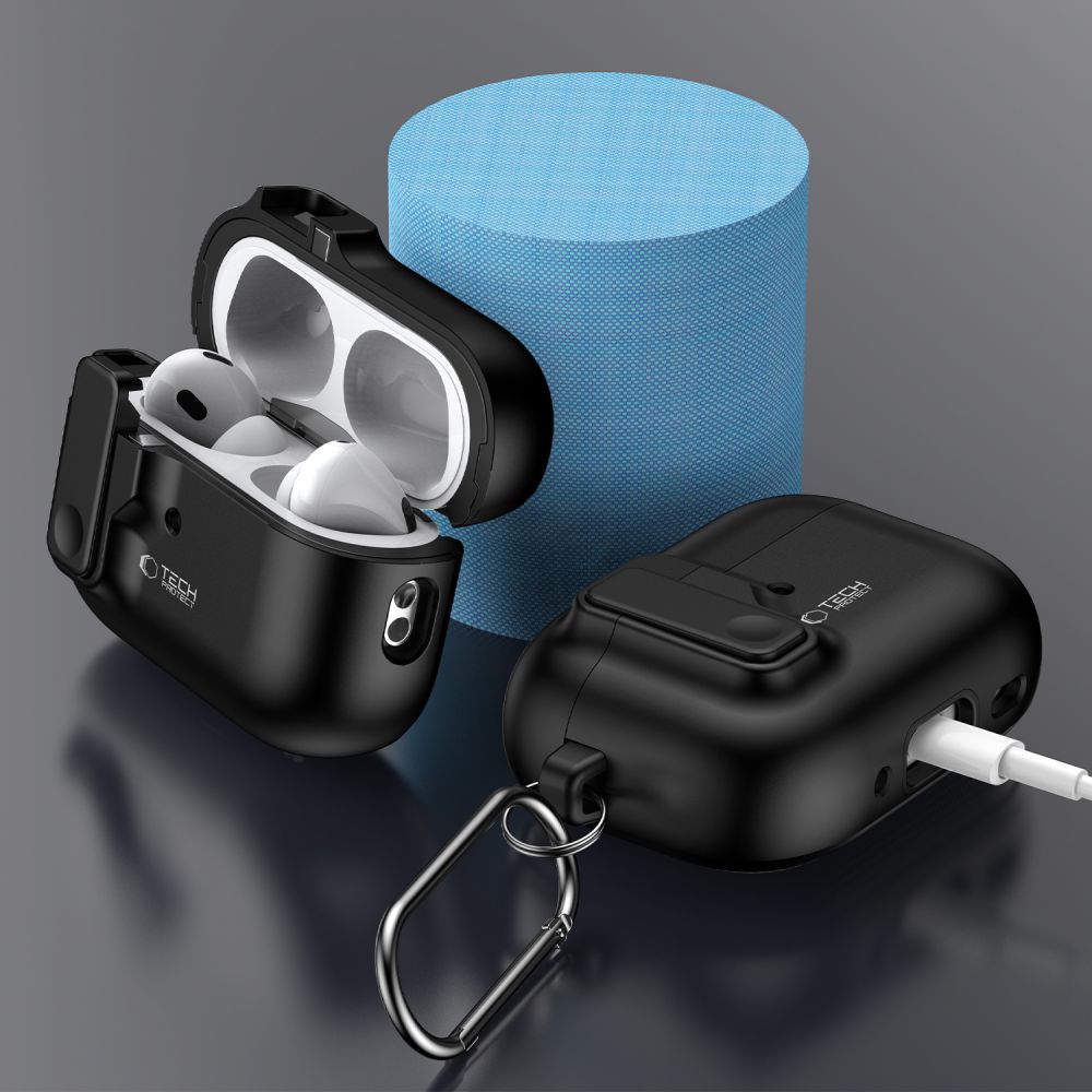 CUSTODIA TECH-PROTECT SLIM HOOK APPLE AIRPODS PRO 1 / 2 NERA