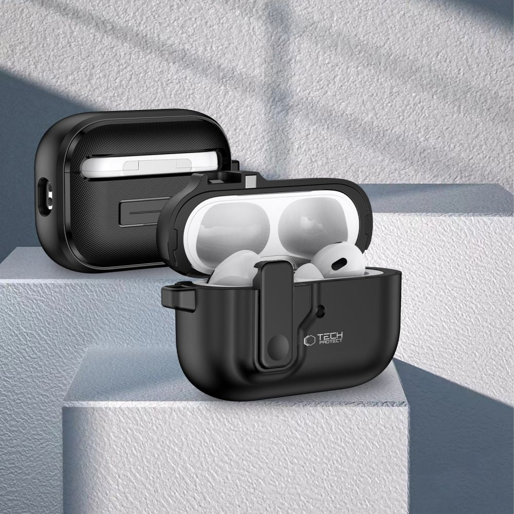 CUSTODIA TECH-PROTECT SLIM HOOK APPLE AIRPODS PRO 1 / 2 NERA