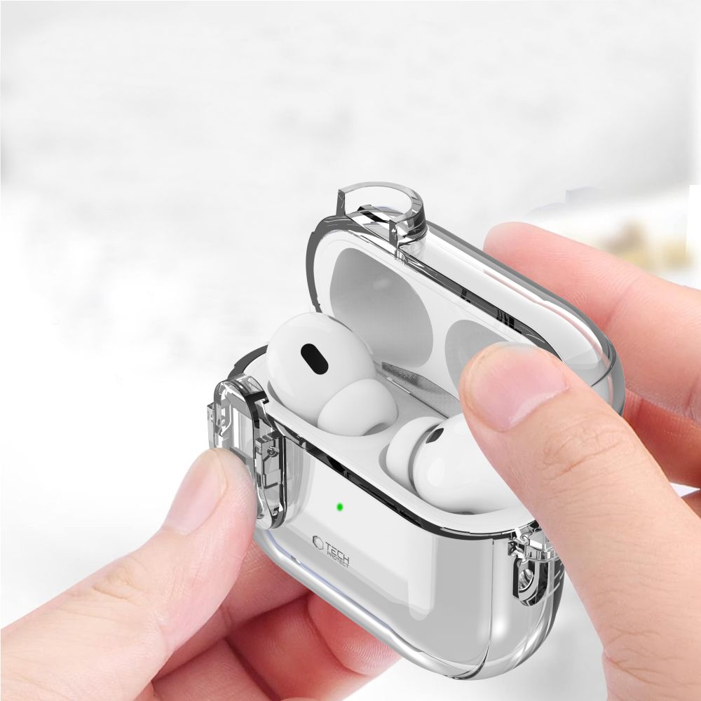TECH-PROTECT SLIM HOOK APPLE AIRPODS PRO 1 / 2 TRASPARENTE
