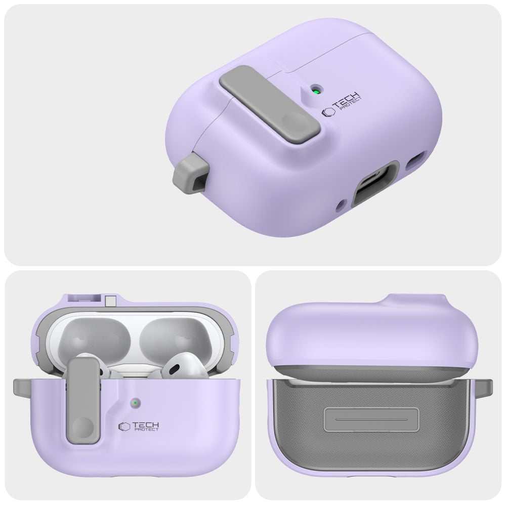CUSTODIA TECH-PROTECT SLIM HOOK APPLE AIRPODS PRO 1 / 2 LAVANDA