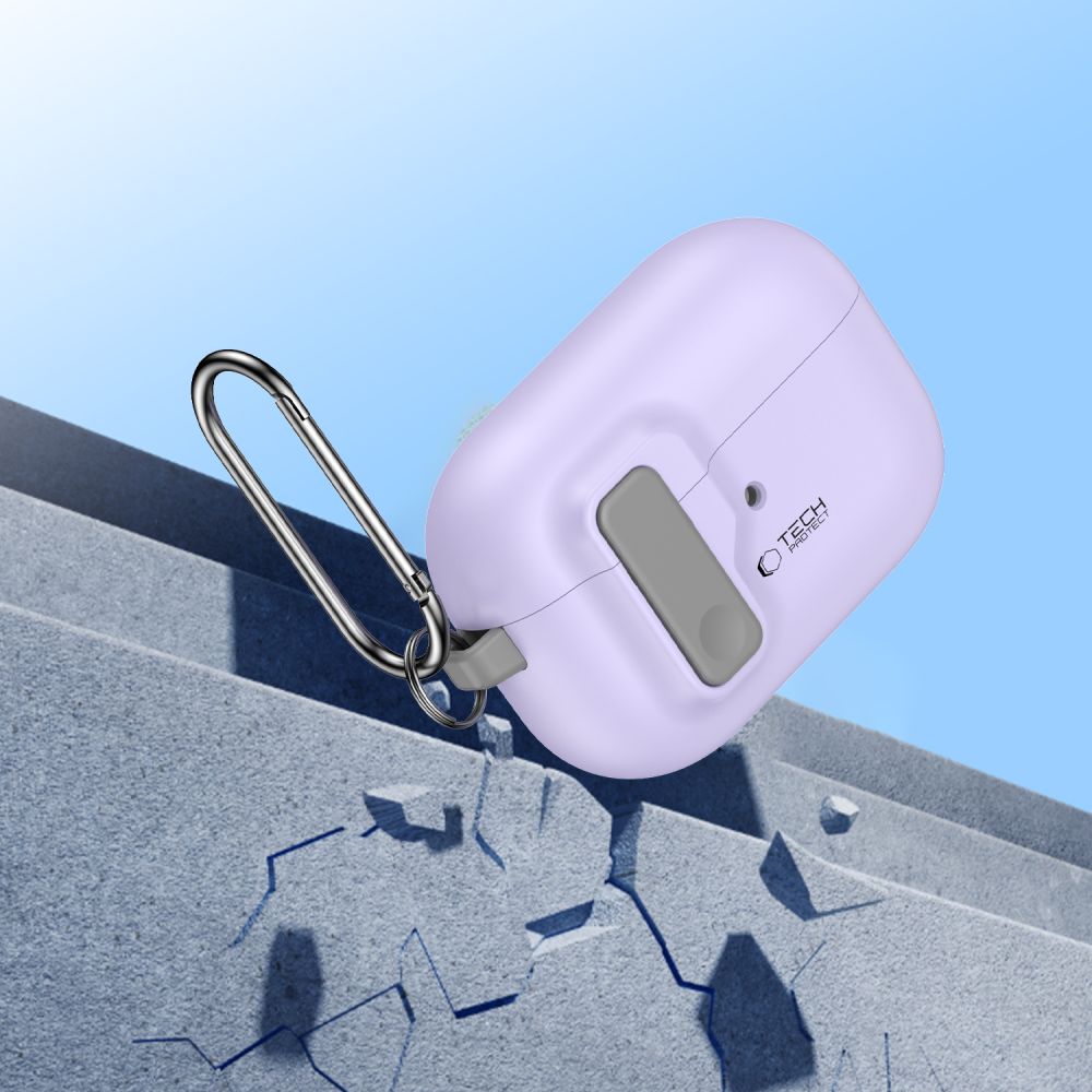 CUSTODIA TECH-PROTECT SLIM HOOK APPLE AIRPODS PRO 1 / 2 LAVANDA