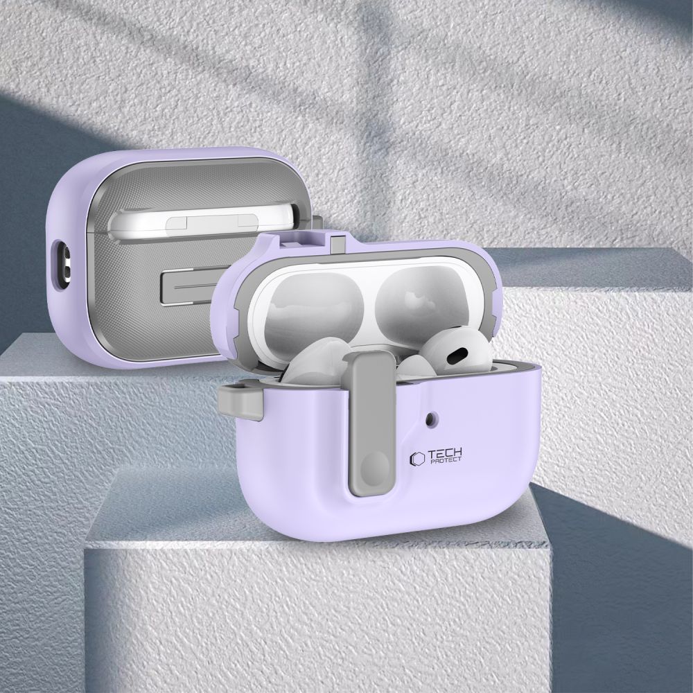 CUSTODIA TECH-PROTECT SLIM HOOK APPLE AIRPODS PRO 1 / 2 LAVANDA