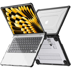 TECH-PROTECT SMARTSHELL PRO PER MACBOOK AIR 13 M2 / M3 / M4 / 2023-2025 NERO/TRASPARENTE