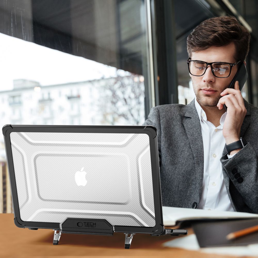 TECH-PROTECT SMARTSHELL PRO PER MACBOOK AIR 13 M2 / M3 / M4 / 2023-2025 NERO/TRASPARENTE