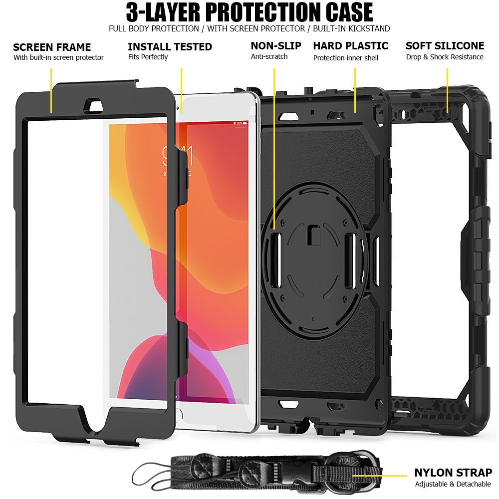COPERTURA / INVOLUCRO PER IPAD 10.2 7 / 8 / 9 / 2019-2021 TECH-PROTECT SOLID360 NERO