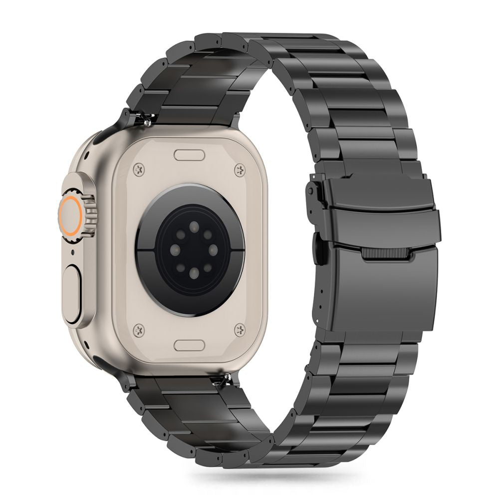 CINTURINO TECH-PROTECT IN ACCIAIO INOSSIDABILE PER APPLE WATCH 4 / 5 / 6 / 7 / 8 / 9 / SE / ULTRA 1 / 2 (42 / 44 / 45 / 49 MM) NERO