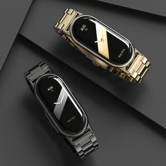 BRACCIALE IN METALLO PER XIAOMI MI BAND 8 / 9 / NFC DOOP ACCIAIO INOSSIDABILE NERO