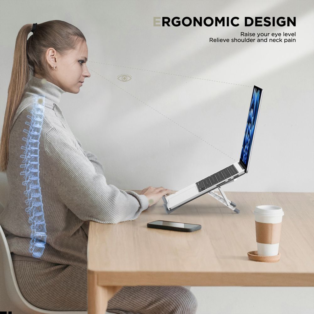 STAND UNIVERSALE PER MACBOOK TECH-PROTECT ULS300 SUPPORTO UNIVERSALE PER LAPTOP ARGENTO