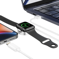 CARICATORE PER APPLE WATCH TECH-PROTECT ULTRABOOST 2IN1 CAVO DI RICARICA MAGNETICO & LIGHTNING 150CM BIANCO