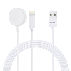 CARICATORE PER APPLE WATCH TECH-PROTECT ULTRABOOST 2IN1 CAVO DI RICARICA MAGNETICO & LIGHTNING 150CM BIANCO