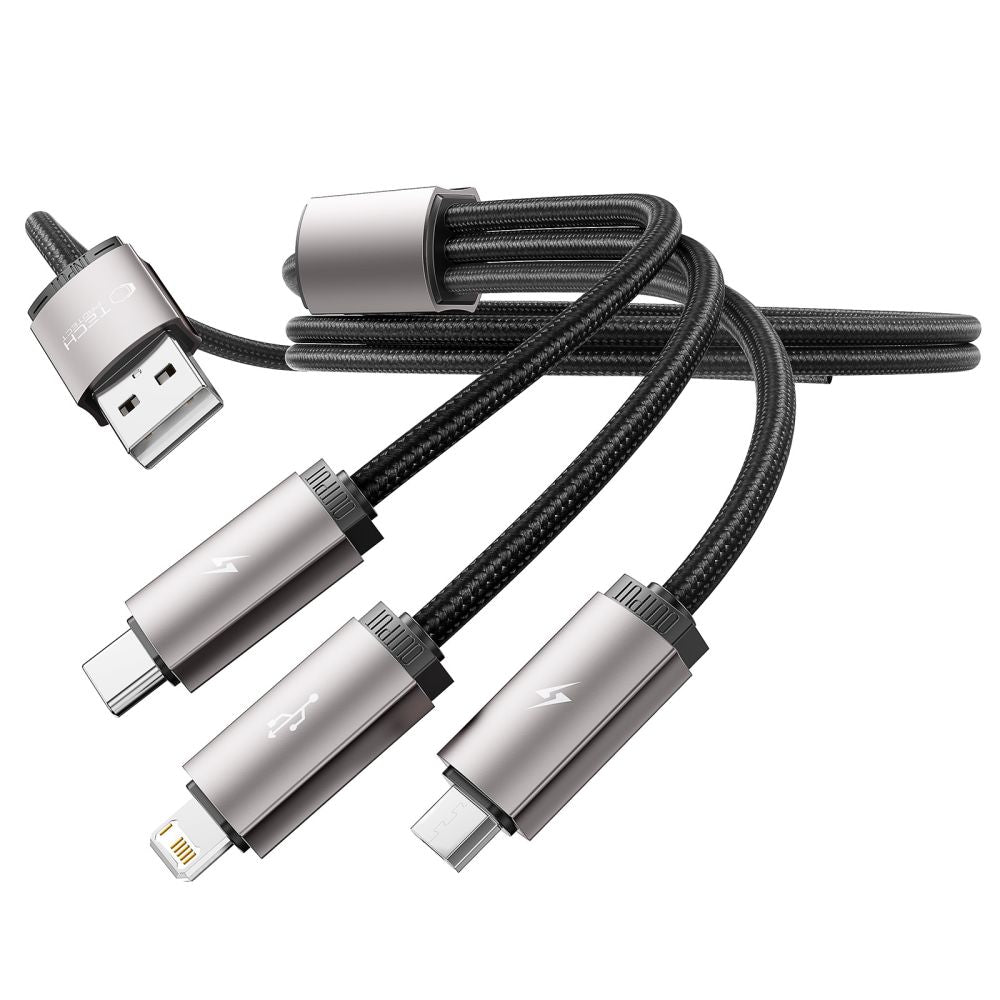 CAVO 3IN1TECH-PROTECT ULTRABOOST LIGHTNING & TYPE-C & MICRO-USB CAVO 3.5A 100CM GRIGIO