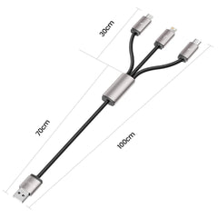 CAVO 3IN1TECH-PROTECT ULTRABOOST LIGHTNING & TYPE-C & MICRO-USB CAVO 3.5A 100CM GRIGIO