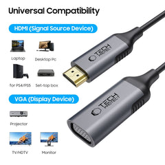 TECH-PROTECT ULTRABOOST ADAPTER HDMI A VGA FULL HD 60HZ NERO