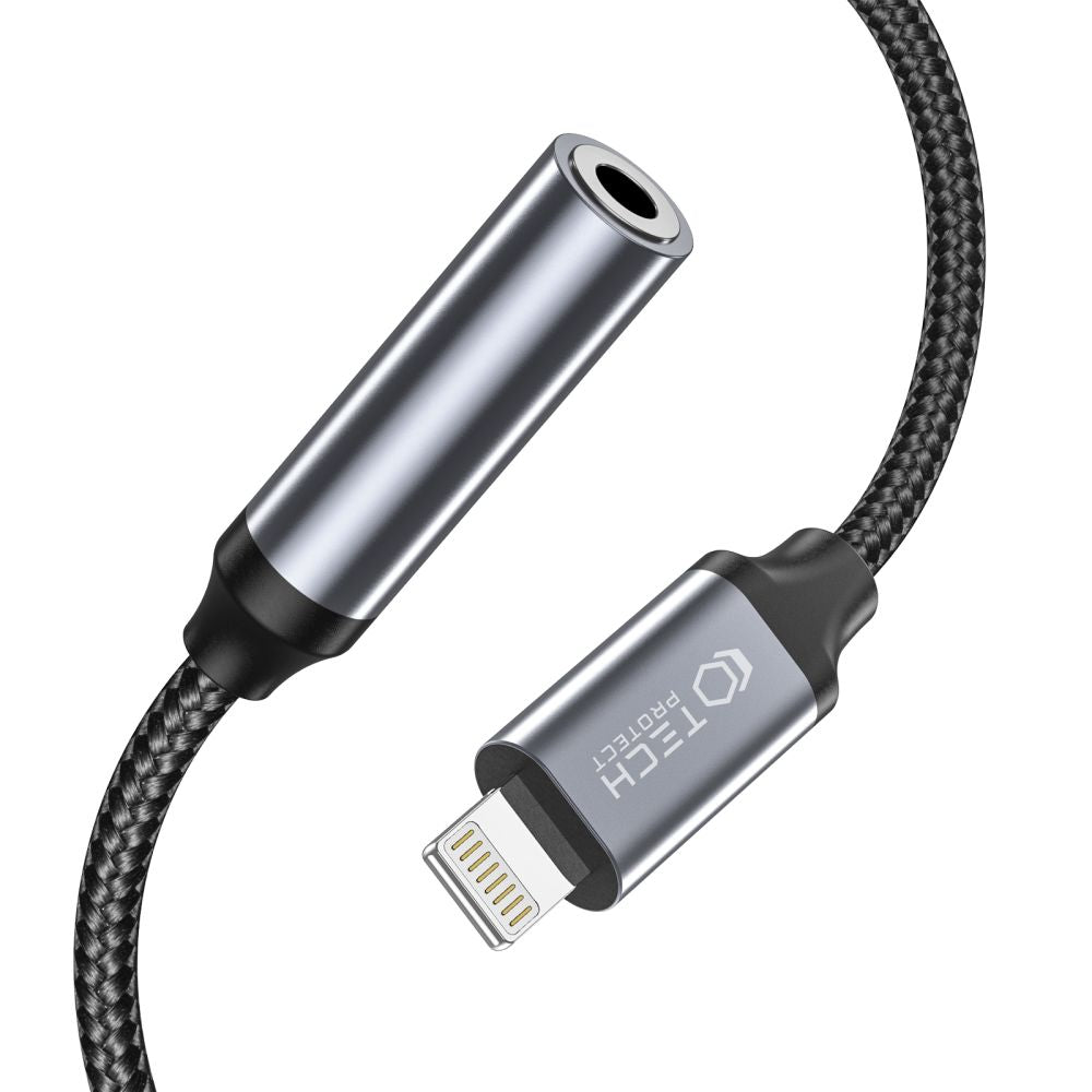 CAVO TECH-PROTECT ULTRABOOST ADATTATORE LIGHTNING A MINI JACK 3.5MM NERO