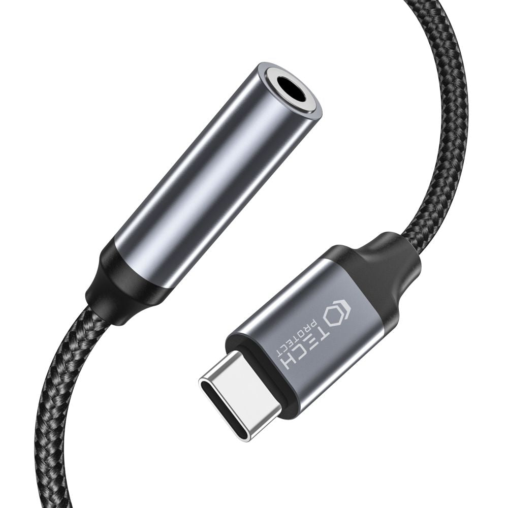 CAVO TECH-PROTECT ULTRABOOST ADATTATORE TYPE-C A MINI JACK 3.5MM NERO