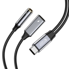 CAVO TECH-PROTECT ULTRABOOST ADATTATORE TYPE-C A MINI JACK 3.5MM & TYPE-C NERO