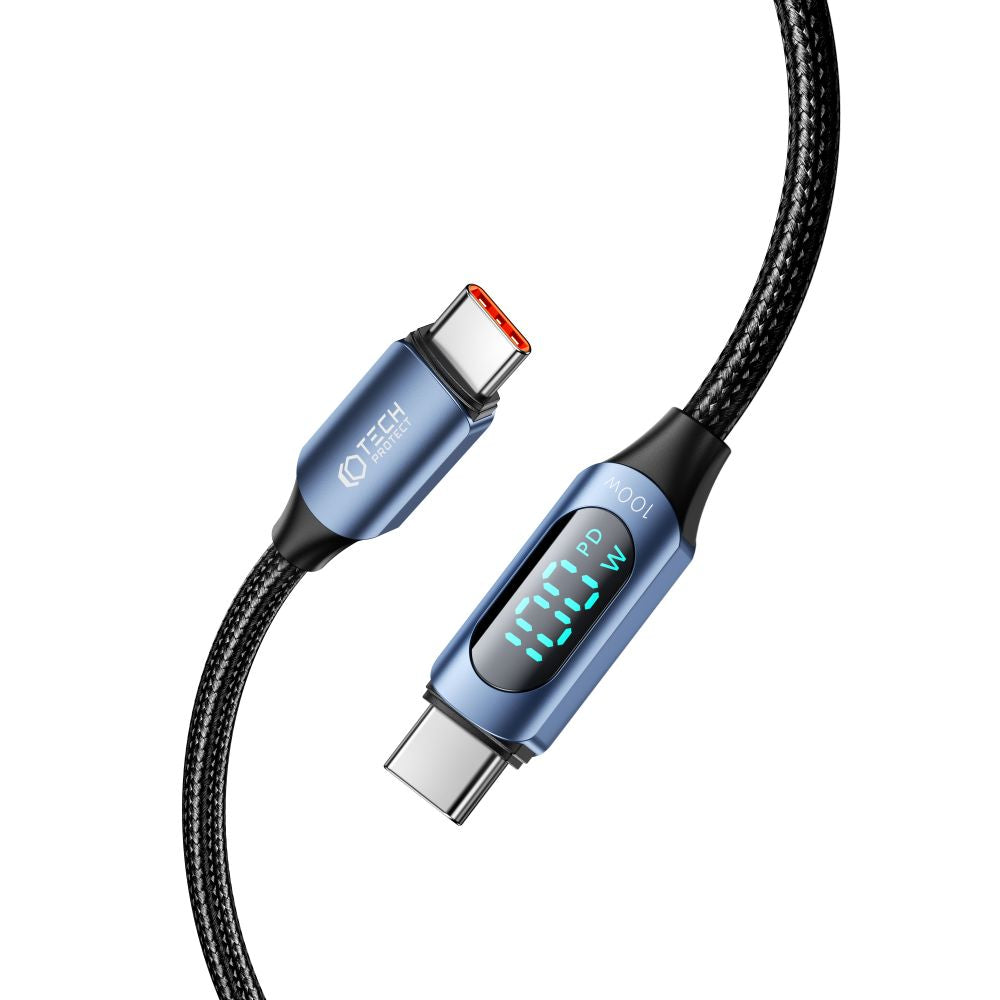 CAVO TYPE-C PD100W/5A 100CM BLU TECH-PROTECT ULTRABOOST LED