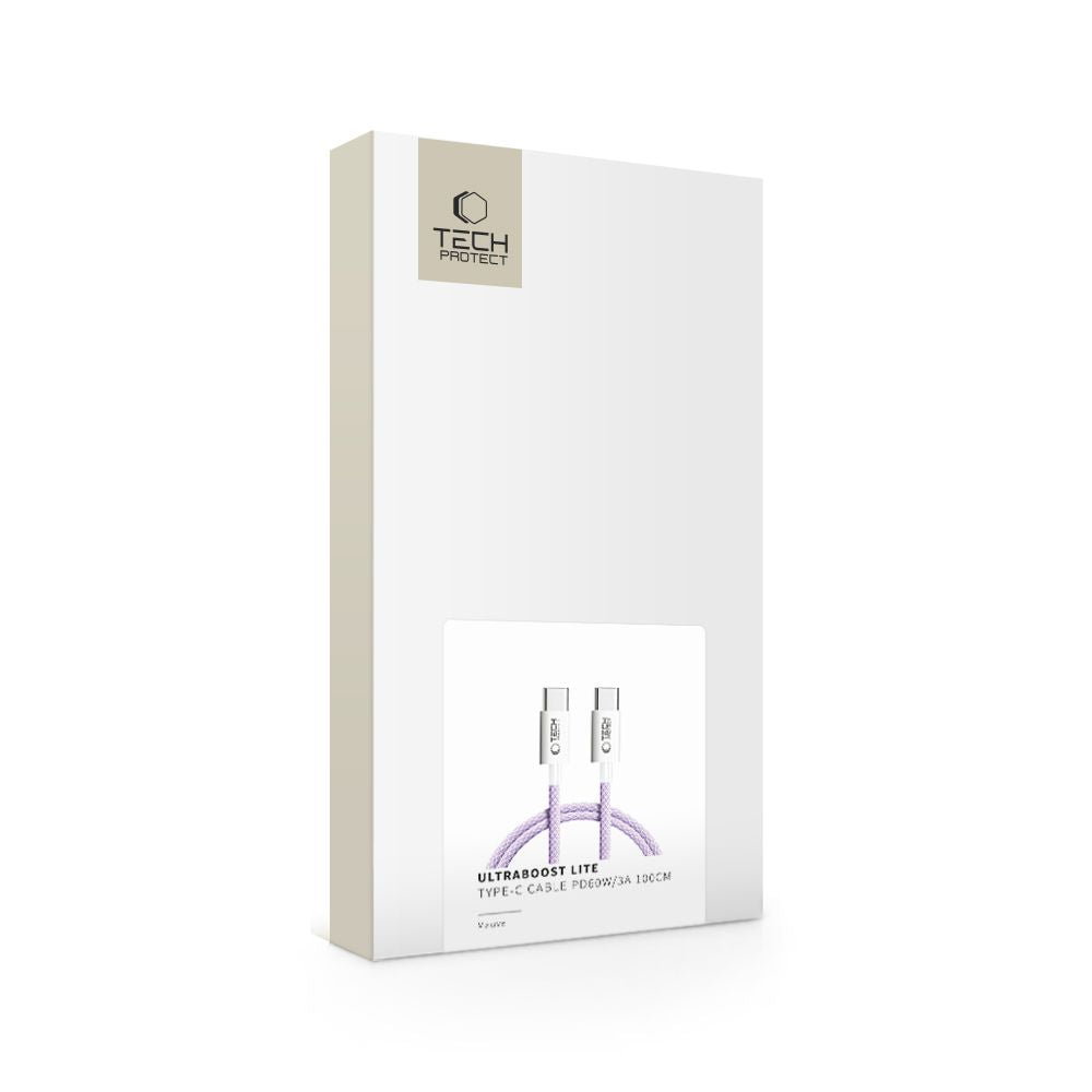 CAVO TYPE-C PD60W/3A 100CM MAUVE TECH-PROTECT ULTRABOOST LITE
