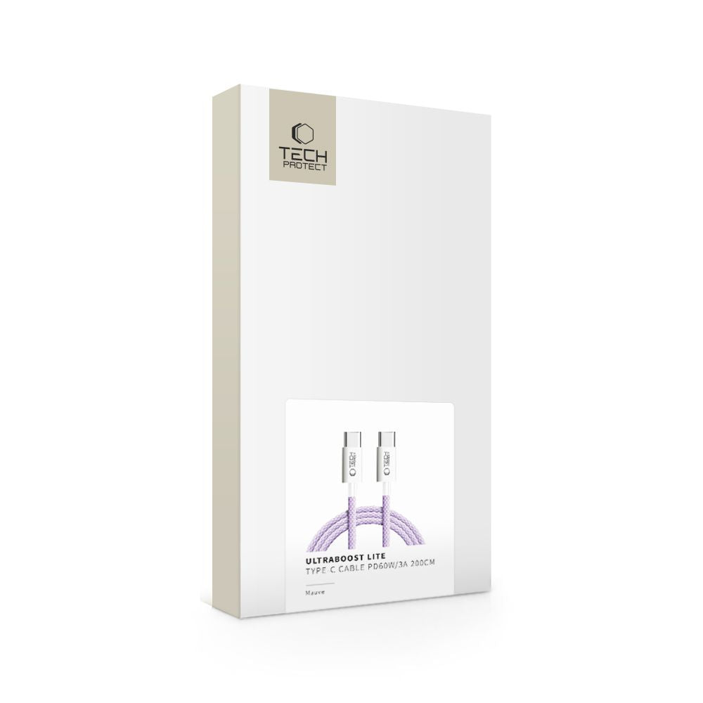 CAVO TYPE-C PD60W/3A 200CM MAUVE TECH-PROTECT ULTRABOOST LITE