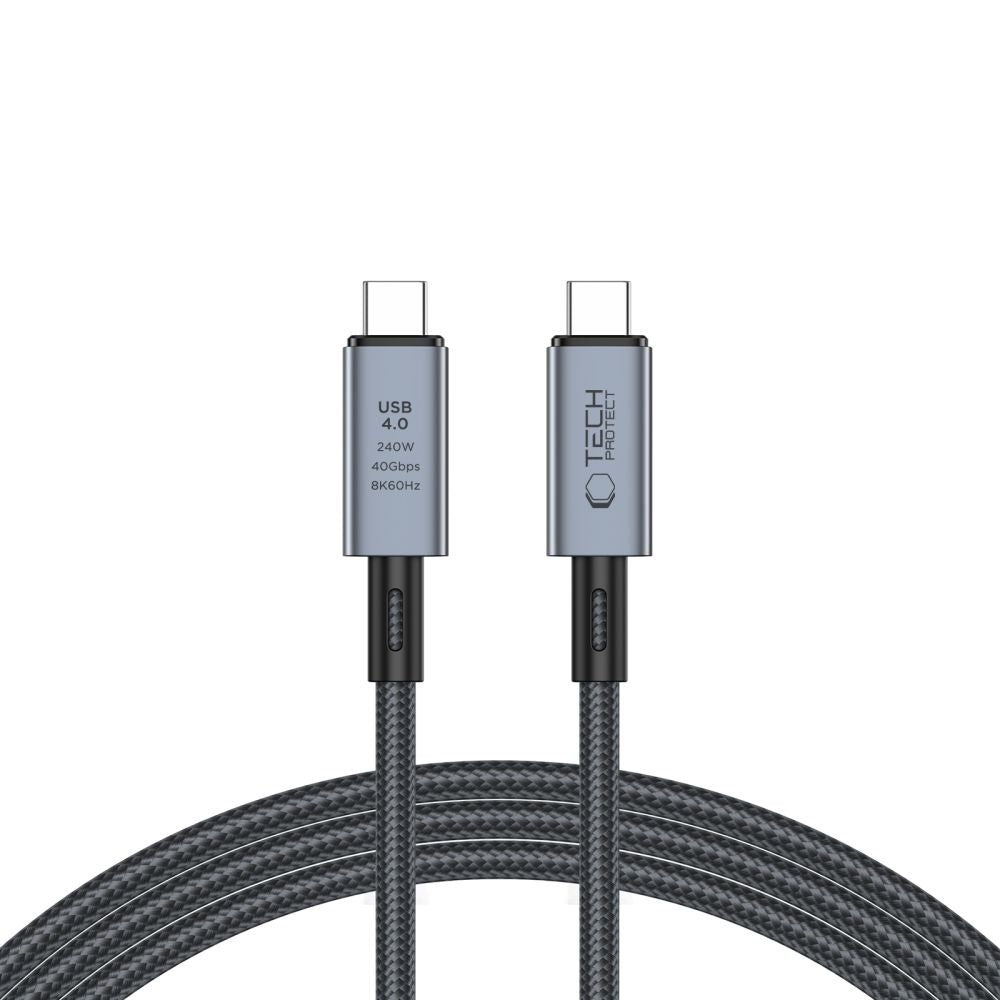 CAVO TECH-PROTECT ULTRABOOST MAX USB 4.0 8K 40GBPS TYPE-C PD240W 200CM GRIGIO