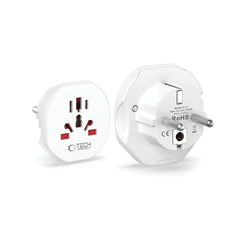 ADATTATORE UNIVERSALE PER VIAGGI TECH-PROTECT DALL'UE BIANCO