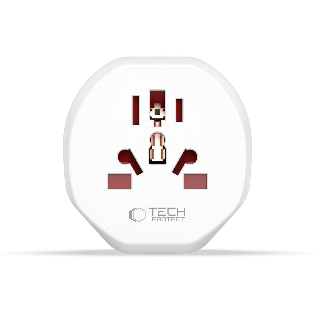 ADATTATORE UNIVERSALE PER VIAGGI TECH-PROTECT DALL'UE BIANCO