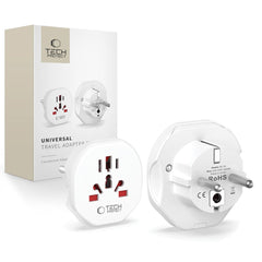ADATTATORE UNIVERSALE PER VIAGGI TECH-PROTECT DALL'UE BIANCO