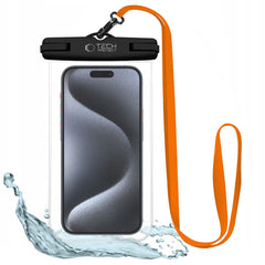 CUSTODIA IMPERMEABILE TECH-PROTECT UWC7 CASE IMPERMEABILE UNIVERSALE 6.9 POLLICI NERA/ARANCIONE