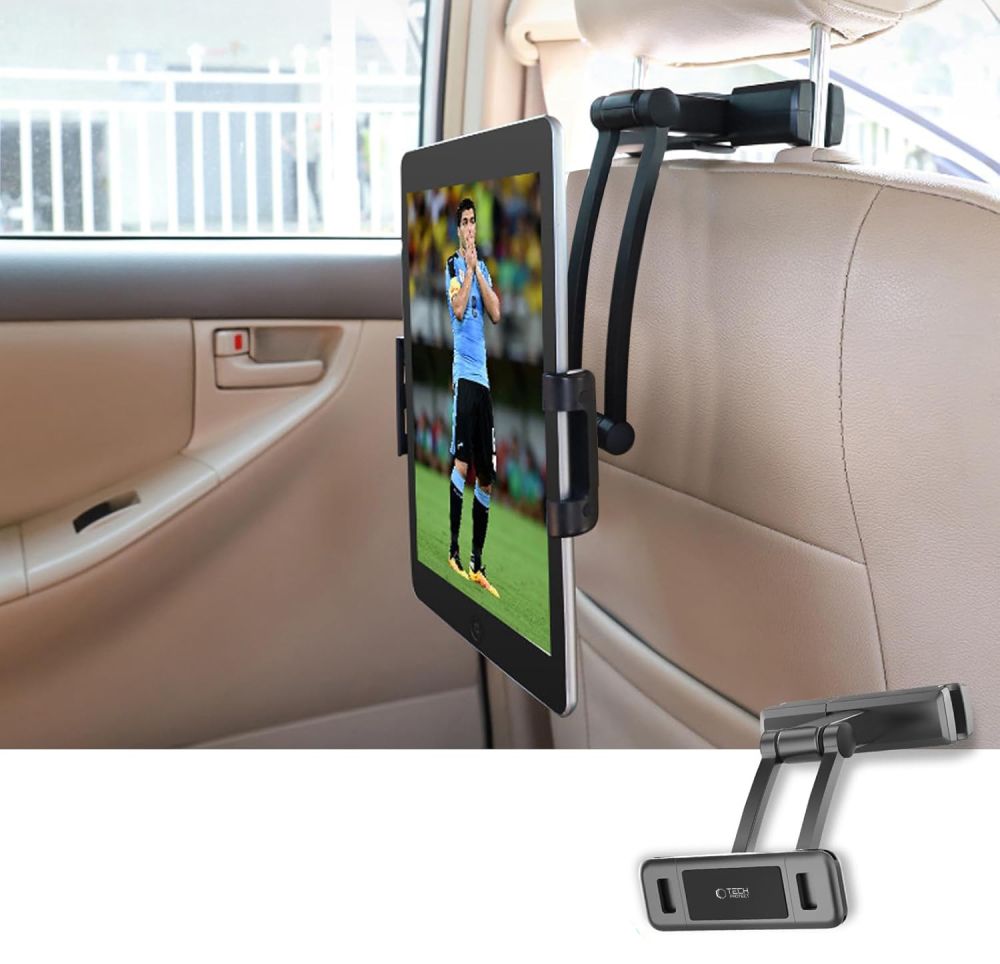MONTAGGIO PER TELEFONO AUTO TECH-PROTECT V2 SUPPORTO PER TESTA REGOLABILE NERO