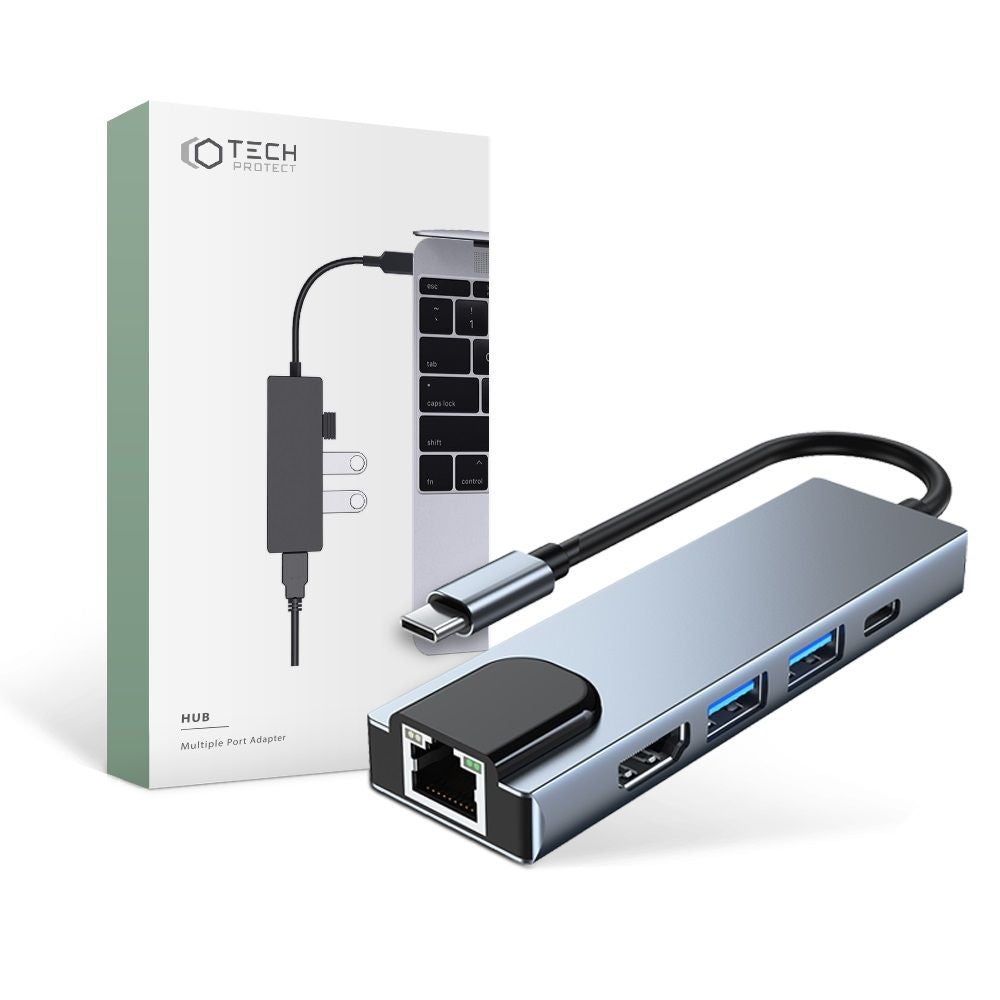 ADATTATORE TECH-PROTECT V3-HUB 5IN1 GRIGIO