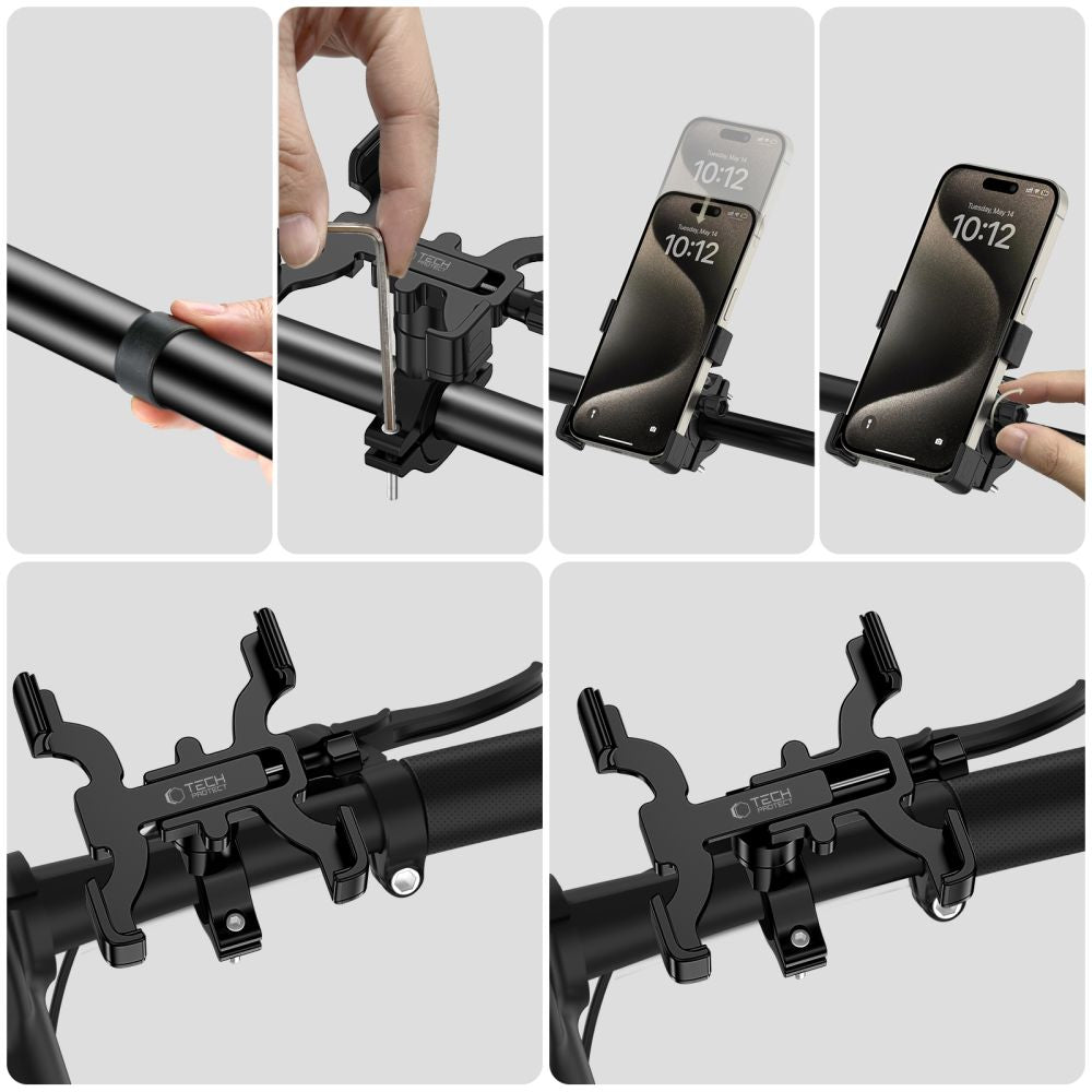 MONTAGGIO PER CELLULARE PER BICICLETTA TECH-PROTECT V3 MONTAGGIO UNIVERSALE NERO