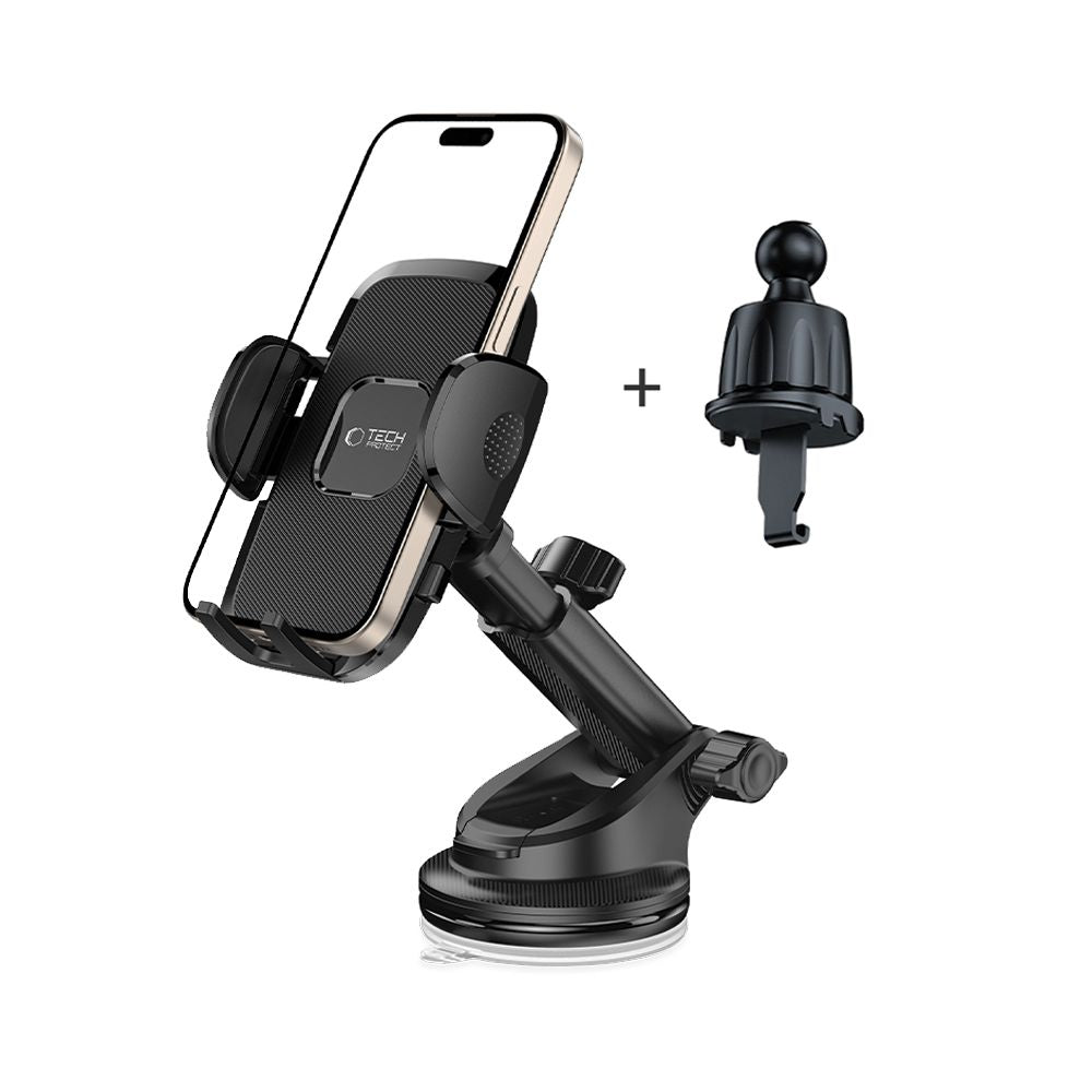 MONTAGGIO PER TELEFONO AUTO TECH-PROTECT V3 UNIVERSALE PER CRUSCOTTO E VENTILAZIONE NERO