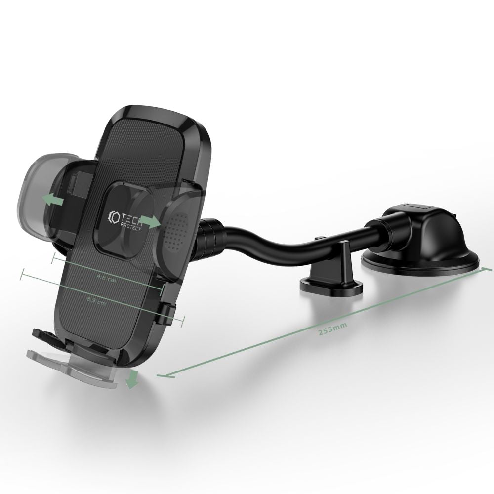 MONTAGGIO PER CELLULARE PER AUTO TECH-PROTECT V3 UNIVERSALE BRACCIO LUNGO PER PARABREZZA E CRUSCOTTO NERO