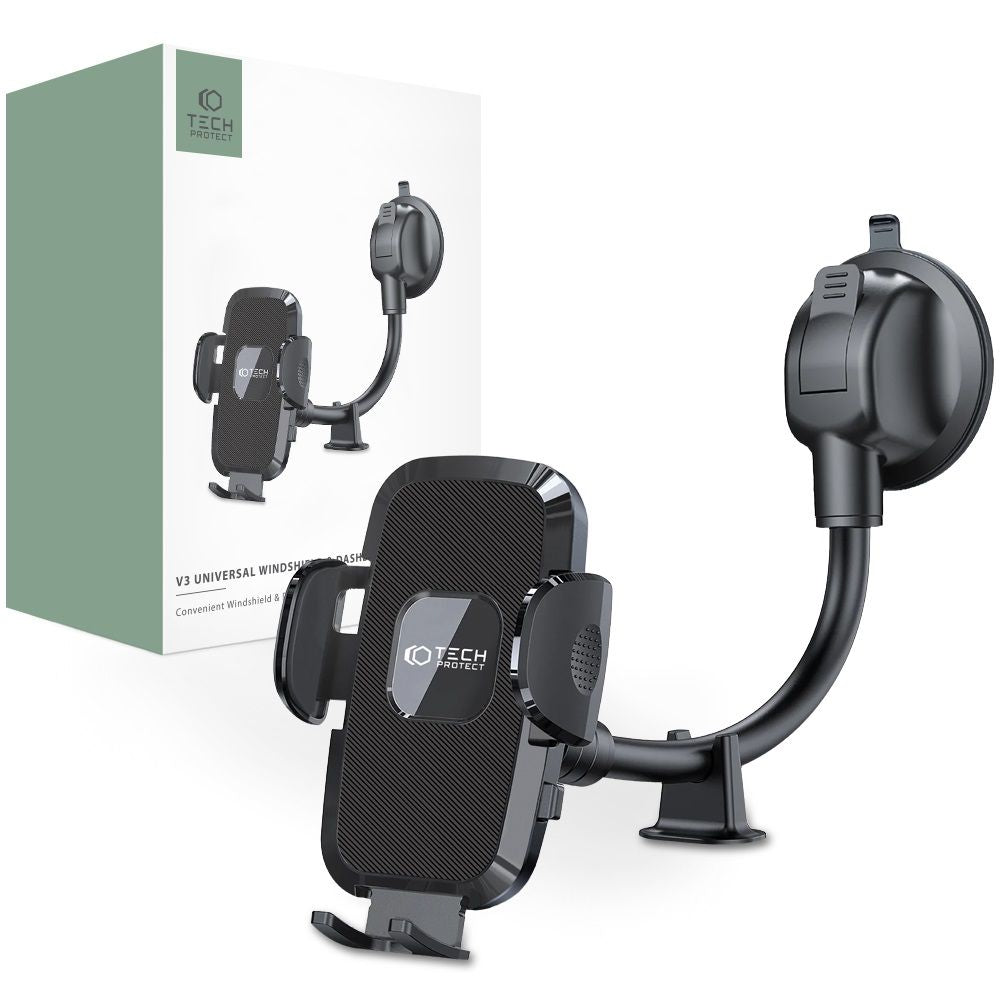MONTAGGIO PER CELLULARE PER AUTO TECH-PROTECT V3 UNIVERSALE BRACCIO LUNGO PER PARABREZZA E CRUSCOTTO NERO