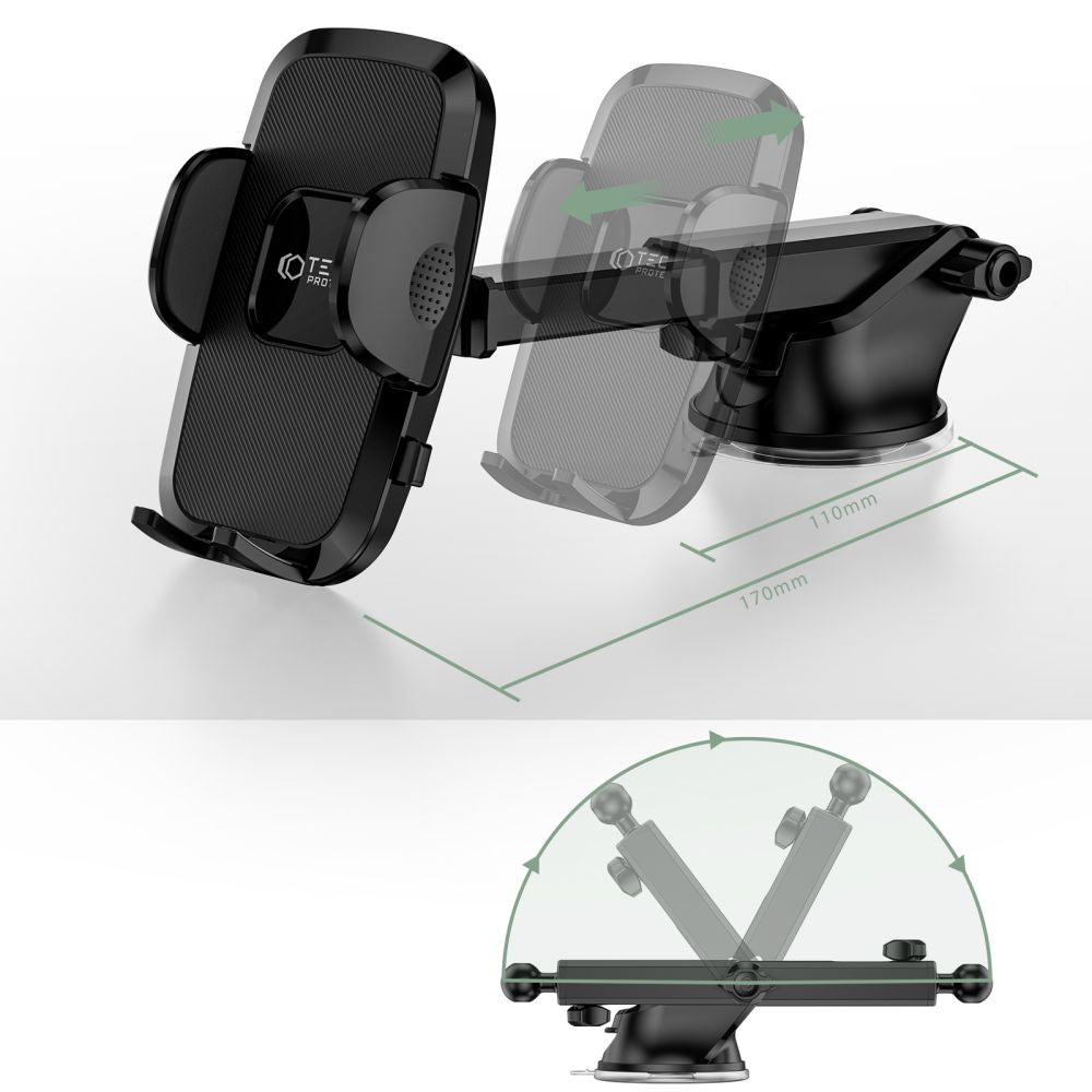 MONTAGGIO PER CELLULARE PER AUTO TECH-PROTECT V3 UNIVERSALE PER PARABREZZA E CRUSCOTTO NERO