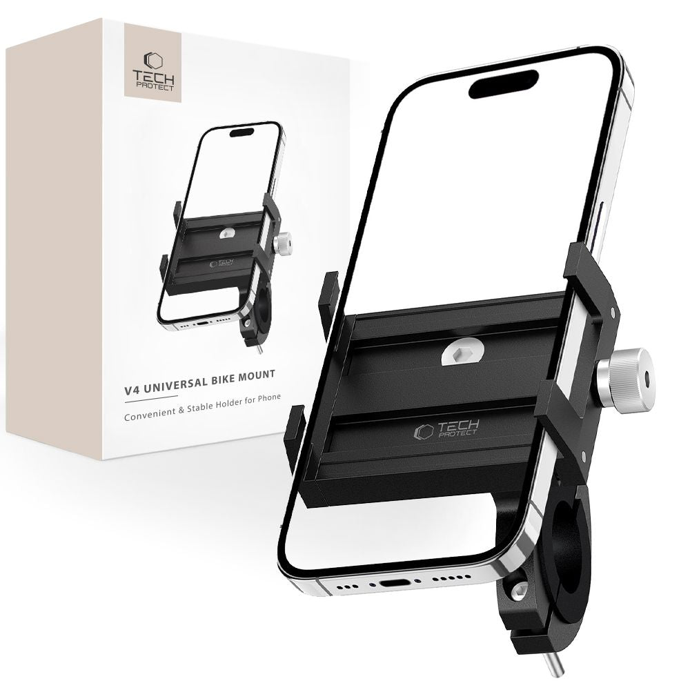 MONTAGGIO PER CELLULARE PER BICICLETTA TECH-PROTECT V4 MONTAGGIO UNIVERSALE NERO