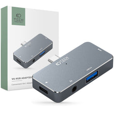 ADATTATORE TECH-PROTECT V6-HUB 4IN1 GRIGIO