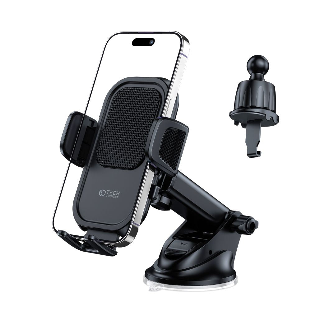 MONTAGGIO PER CELLULARE PER AUTO TECH-PROTECT V6 UNIVERSALE PER CRUSCOTTO E VENTILAZIONE NERO
