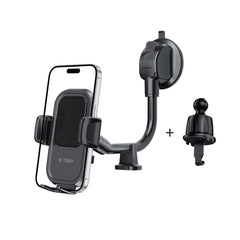 MONTAGGIO PER TELEFONO AUTO TECH-PROTECT V8 UNIVERSALE BRACCIO LUNGO PER CRUSCOTTO E PARABREZZA NERO