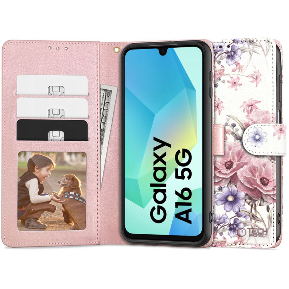 COPERTURA TECH-PROTECT WALLET GALAXY A16 4G / 5G FIORE IN FIORI