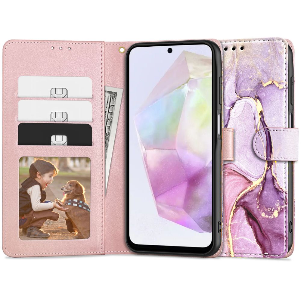 COPERTURA PER LIBRO TECH-PROTECT WALLET GALAXY A35 5G MARBLE