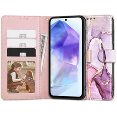 COPERTURA PER LIBRO TECH-PROTECT WALLET GALAXY A55 5G MARBLE