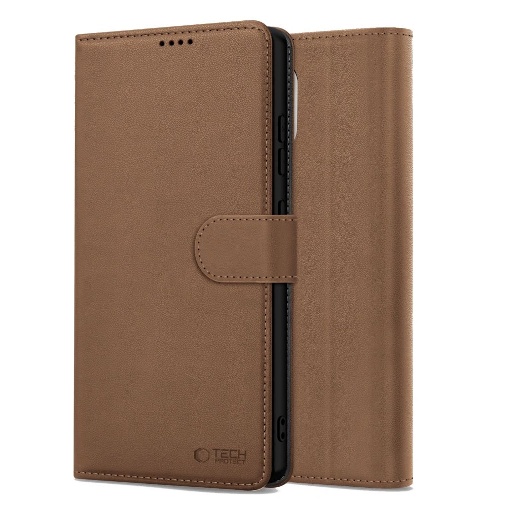 COPERTURA TECH-PROTECT WALLET IPHONE 16E MARRONE