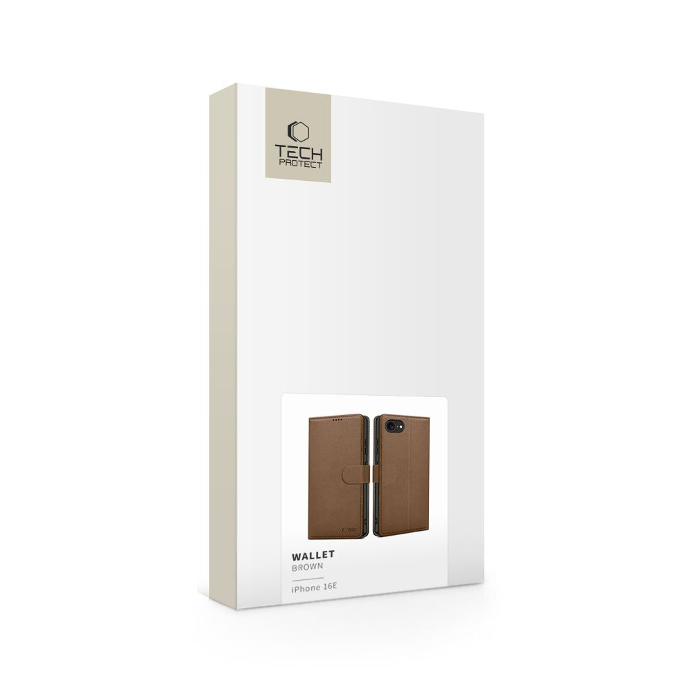 COPERTURA TECH-PROTECT WALLET IPHONE 16E MARRONE
