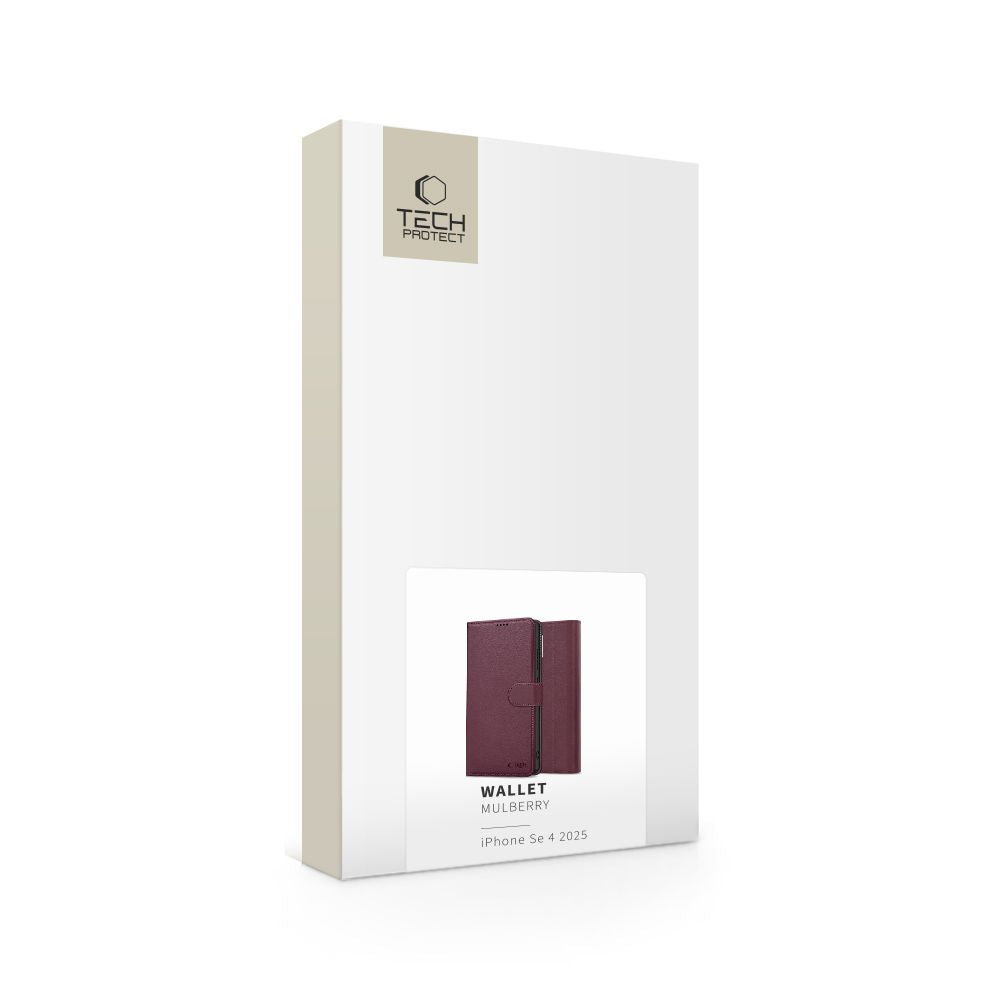 COPERTURA TECH-PROTECT WALLET IPHONE 16E MULBERRY